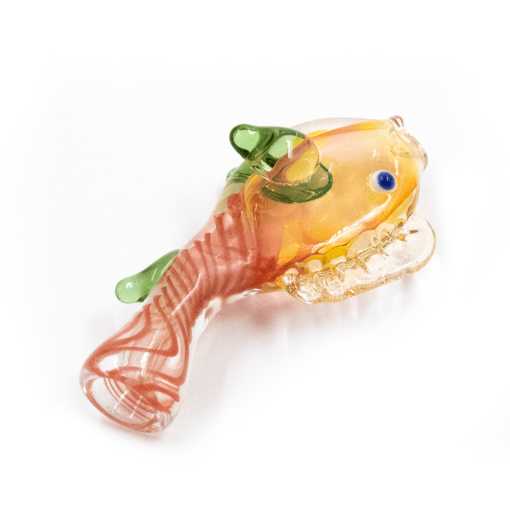 Shop GLASS PIPE- ORANGE FISH W/DORSAL FIN #32 in australian