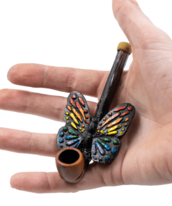 Shop PIPE - RAINBOW BUTTERFLY HAND CRAFTED 12cm in australian