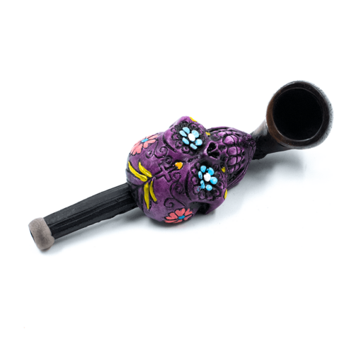 Shop PIPE - SUGAR SKULL LILAC HAND CRAFTED 12cm in australian