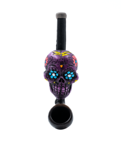 Shop PIPE - SUGAR SKULL LILAC HAND CRAFTED 12cm in australian