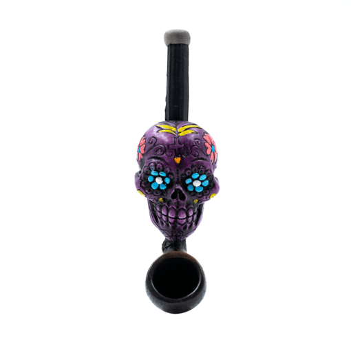 Shop PIPE - SUGAR SKULL LILAC HAND CRAFTED 12cm in australian