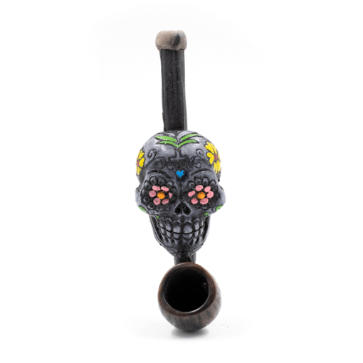 Shop PIPE - SUGAR SKULL GREY HAND CRAFTED 12cm in australian