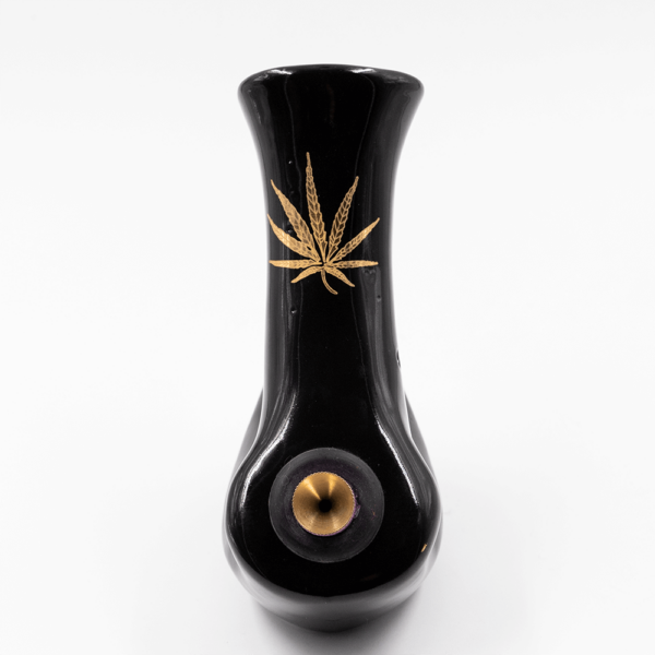 Shop Walking Man Ceramic Bong - Black (Gold Leaf) in australian