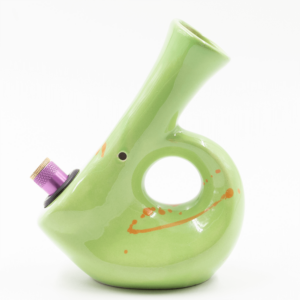 Shop Walking Man Ceramic Bong - Green (Orange Splatter) in australian