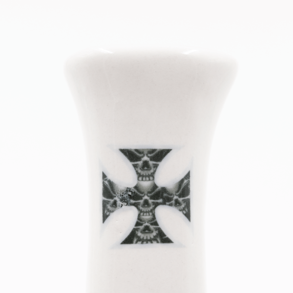 Shop Walking Man Ceramic Bong - White (Skull Cross) in australian