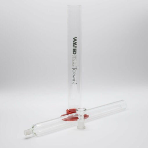 Shop WATERFALL GRAVITY GLASS PIPE 53CM RED BASE in australian