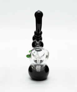 Shop Glass Bubbler - Black with Green Dots in australian