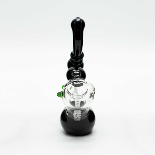 Shop Glass Bubbler - Black with Green Dots in australian