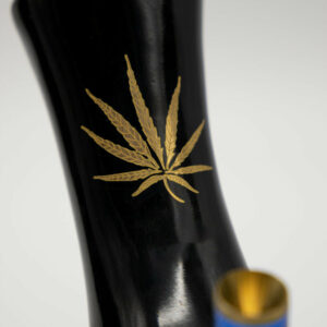 Shop Molten Ceramic Bong - Black (Gold Leaf) in australian