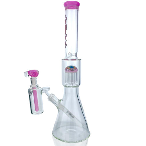 Shop 18" AFM Reversal Pink Glass Beaker Bong Bundle in australian