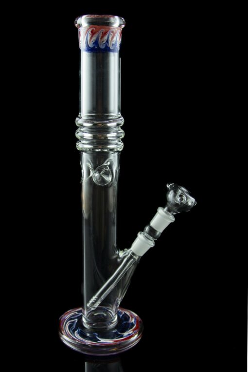 Shop Thick Groovy Glass Straight Bong with Ice Pinch in australian