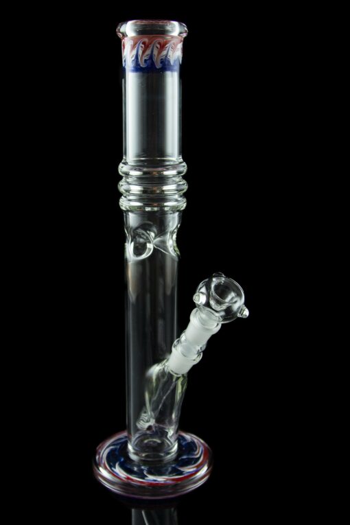 Shop Thick Groovy Glass Straight Bong with Ice Pinch in australian