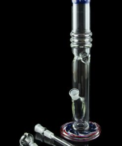 Shop Thick Groovy Glass Straight Bong with Ice Pinch in australian