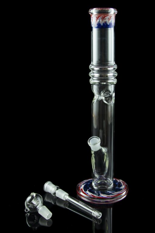 Shop Thick Groovy Glass Straight Bong with Ice Pinch in australian