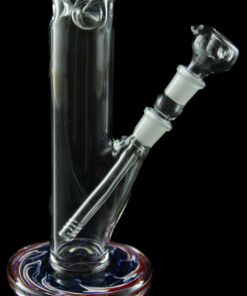 Shop Thick Groovy Glass Straight Bong with Ice Pinch in australian