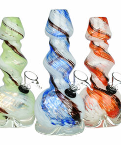 Shop Peaceful Solution 7.75" Elegant Soft Glass Water Pipe with Spiral Design in australian