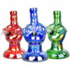 Shop 8.25" Number One Electroplated Soft Glass Water Pipe - Middle Finger Design in australian