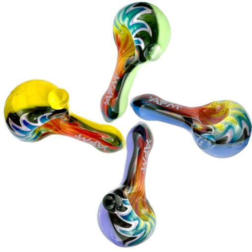 Shop 3" AFM Wig-Wag Glass Hand Pipe in australian