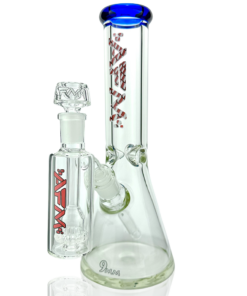 Shop 12" AFM Glass Candy Cane 9mm Glass Beaker Bong Set in australian