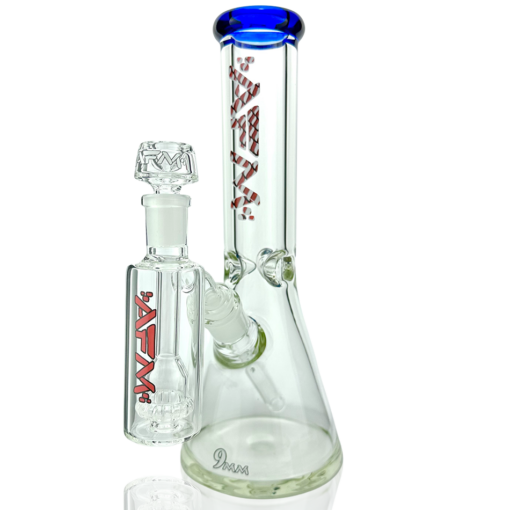 Shop 12" AFM Glass Candy Cane 9mm Glass Beaker Bong Set in australian