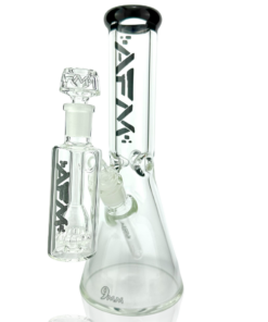 Shop 12" AFM Glass Candy Cane 9mm Glass Beaker Bong Set in australian