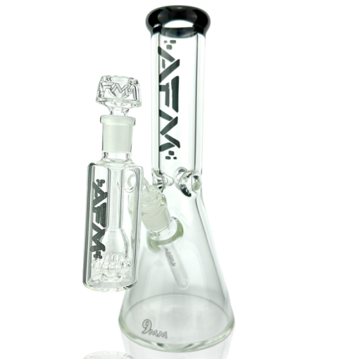 Shop 12" AFM Glass Candy Cane 9mm Glass Beaker Bong Set in australian