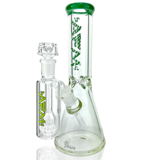 Shop 12" AFM Glass Candy Cane 9mm Glass Beaker Bong Set in australian