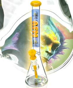 Shop 18" AFM AI God Sekhmet 9mm Glass Beaker Bong + Dry-Catcher Bundle Set in australian