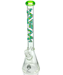 Shop 18" AFM Glass Green Alien 9mm Glass Beaker Bong in australian