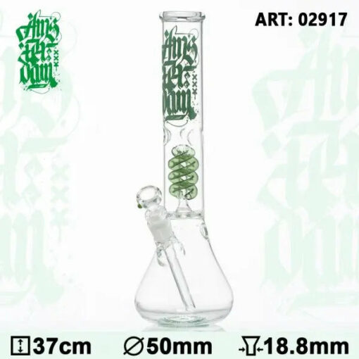 Shop Amsterdam | 15" Green Glass Water Pipe w/ Coil Perc in australian