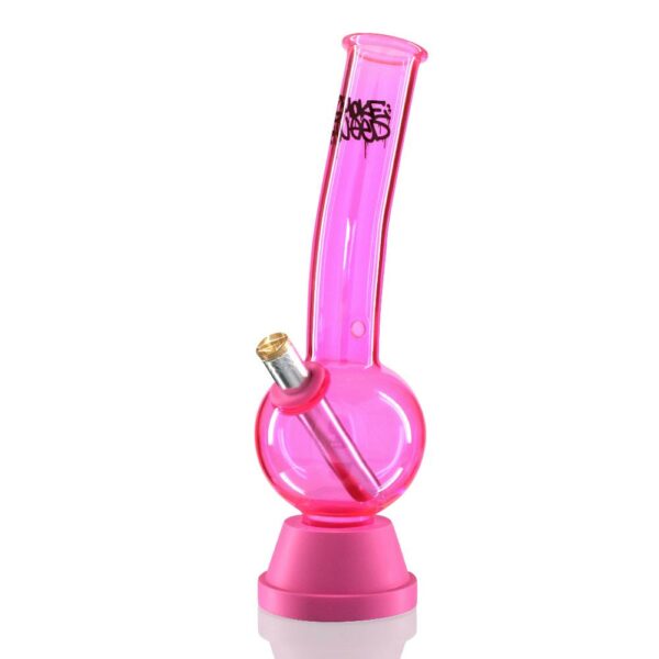 Shop Tall Bubble 27cm Glass Bong - Pink Smoke Weed Graffiti in australian