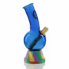 Shop Medium Bent Bubble 22cm Glass Bong - Blue Shotties Logo in australian