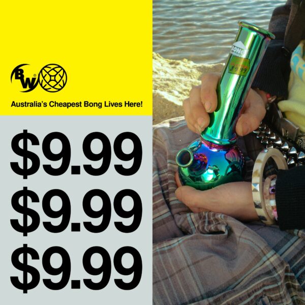 Shop $9.99 Bubble 18cm Glass Bong - Chrome in australian