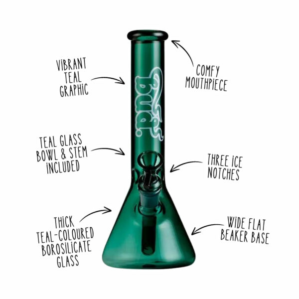 Shop Bud Beaker Bong 25cm - Teal in australian