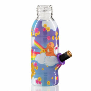 Shop Mini Bottle 17.5cm Glass Bong - Purple Care Bears in australian