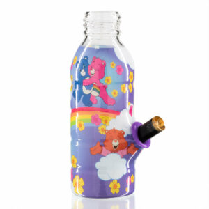 Shop Mini Bottle 17.5cm Glass Bong - Purple Care Bears in australian