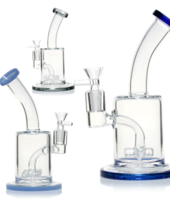 Shop 1Stop Glass 8 inch Slitted Cross Perc Bong in australian