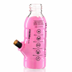 Shop Mini Bottle 17.5cm Glass Bong - Crime Pink in australian