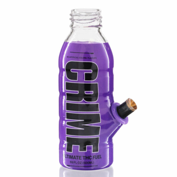 Shop Mini Bottle 17.5cm Glass Bong - Crime Purple in australian