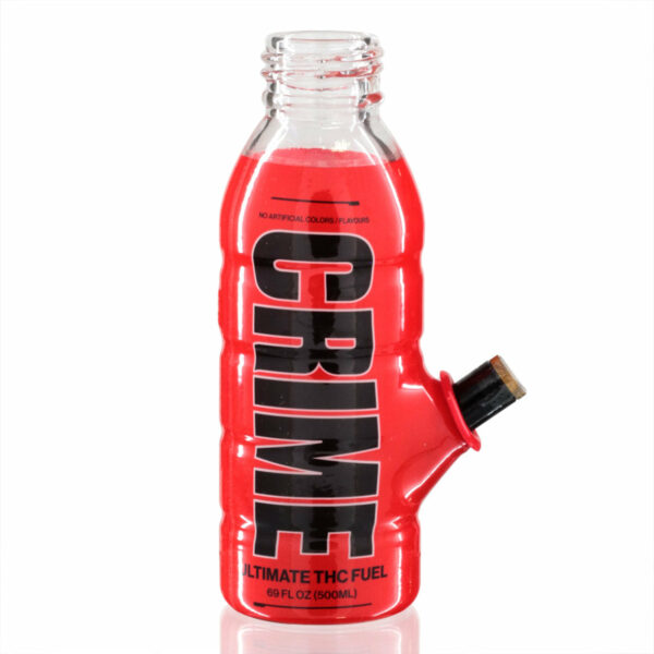 Shop Mini Bottle 17.5cm Glass Bong - Crime Red in australian