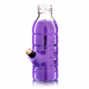 Shop Mini Bottle 17.5cm Glass Bong - Crime Purple in australian