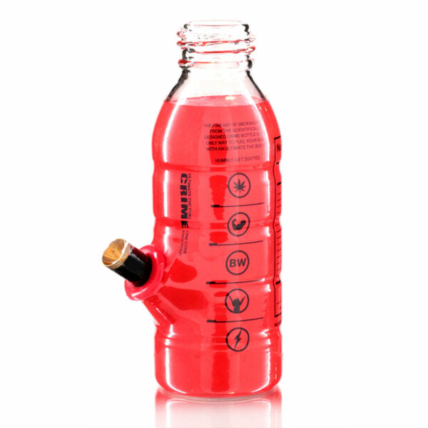 Shop Mini Bottle 17.5cm Glass Bong - Crime Red in australian