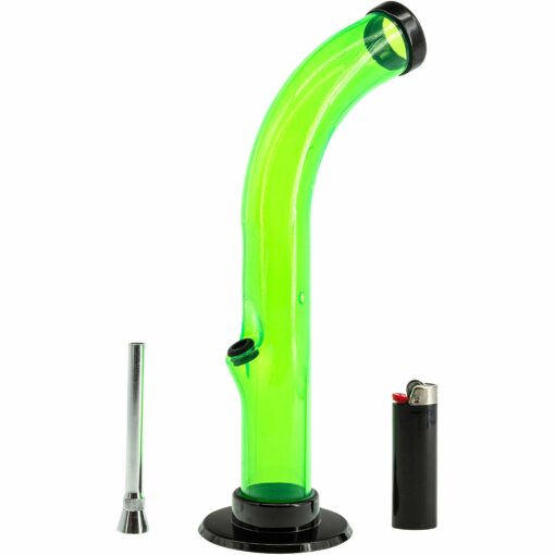 Shop JM Enterprises 10'' Acrylic Curved Tube Bong - Multiple Colors in australian