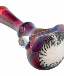 Shop Black and White Reversal and Opal Marble Glass Spoon Pipe by Chris Lezak in australian