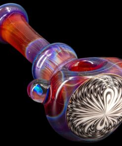 Shop Black and White Reversal Glass Spoon Pipe by Chris Lezak in australian