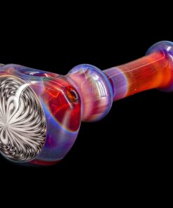 Shop Black and White Reversal Glass Spoon Pipe by Chris Lezak in australian