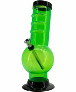 Shop JM Enterprises 9-12" Acrylic Bent Neck Bubble Base Bong - Multiple Colors in australian