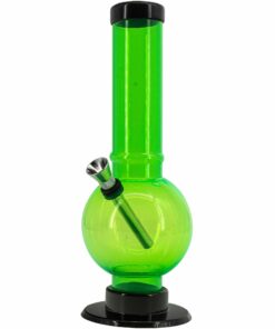 Shop JM Enterprises 9-12" Acrylic Straight Tube Bubble Bottom Bong - Multiple Colors in australian