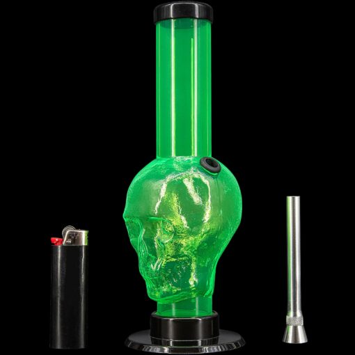 Shop JM Enterprises 9-12" Acrylic Skull Bong - Multiple Colors in australian