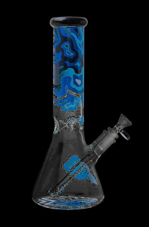 Shop Famous Brandz "Fabric" Designed Glass Beaker Bong in australian